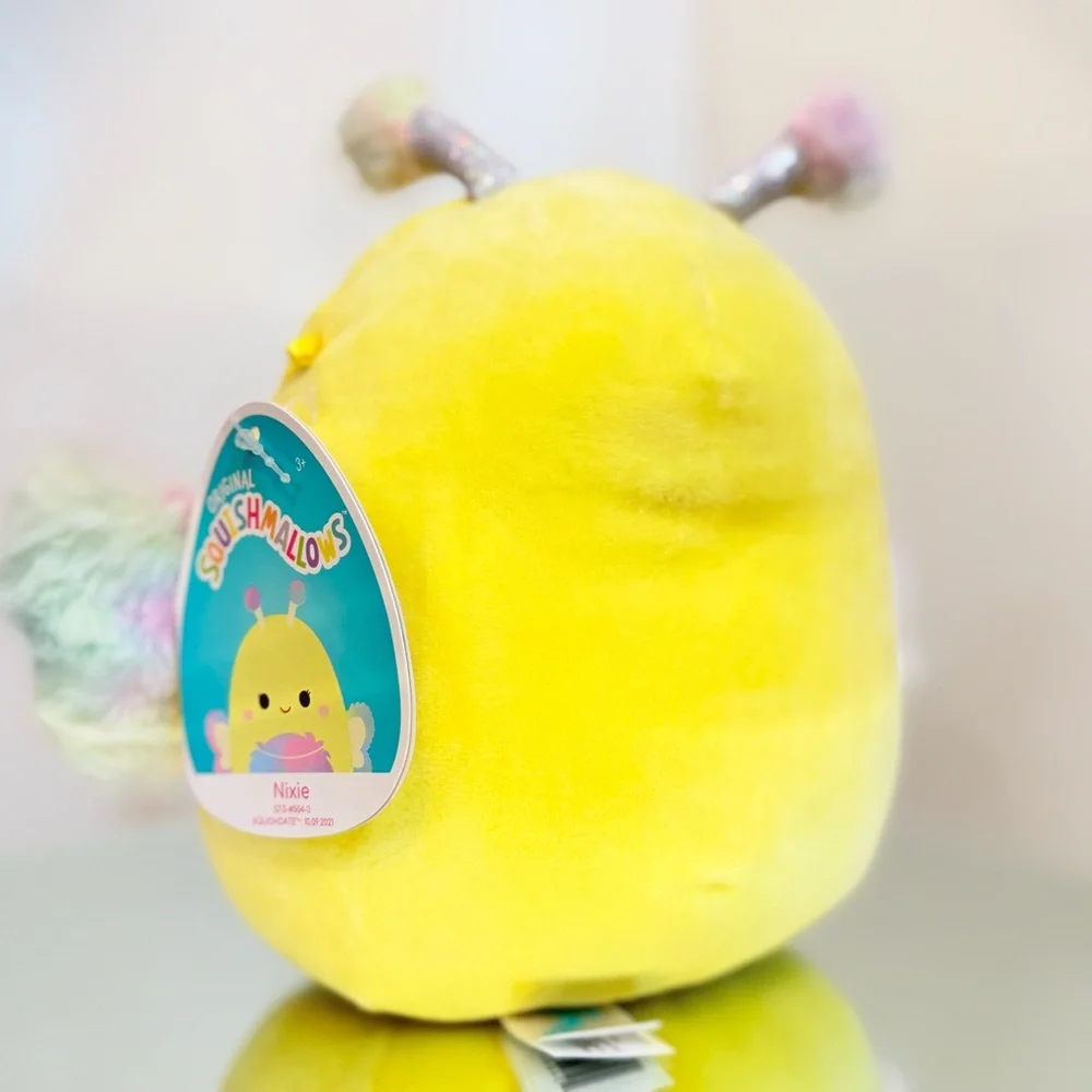 🌾 7.5” Squishmallows Nixie the Butterfly Yellow Plush‎ with Pastel Accents